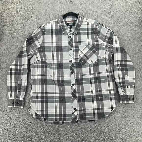 DULUTH ALASKAN HARDGEAR Shirt Women XL Windowpane Plaid Button Up Long Sleeve - Picture 2 of 16